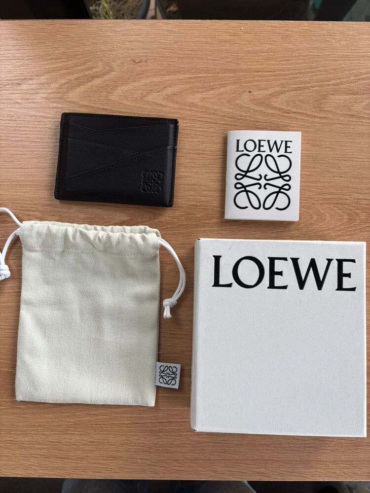 Loewe Black Leather Puzzle Fold Cardholder
