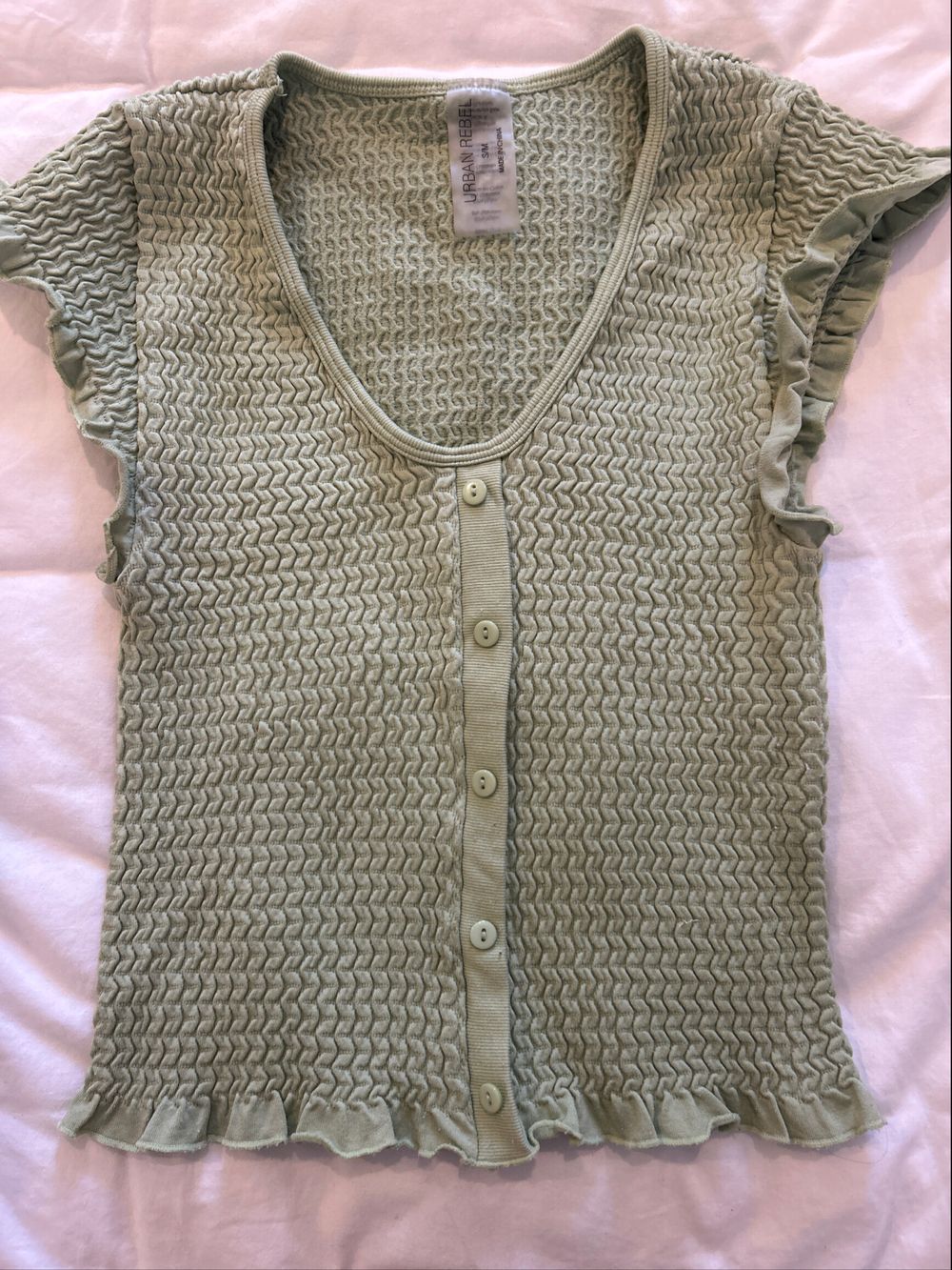Urban Rebel Green Button-Up Top