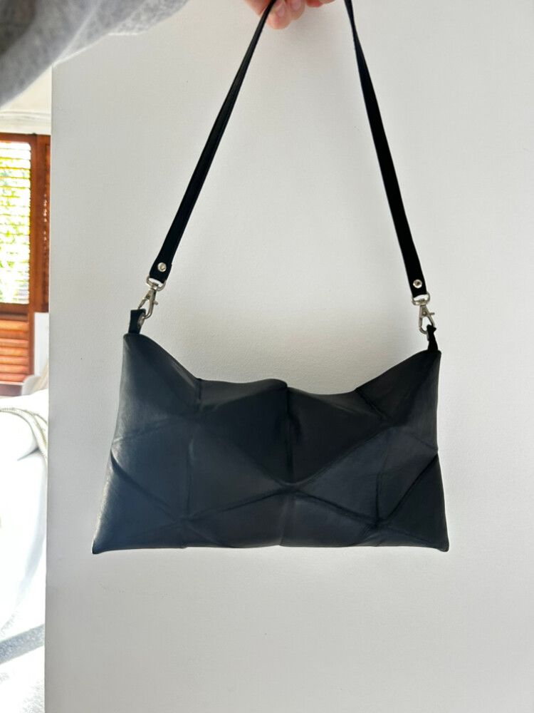 Black Geometric Shoulder Bag