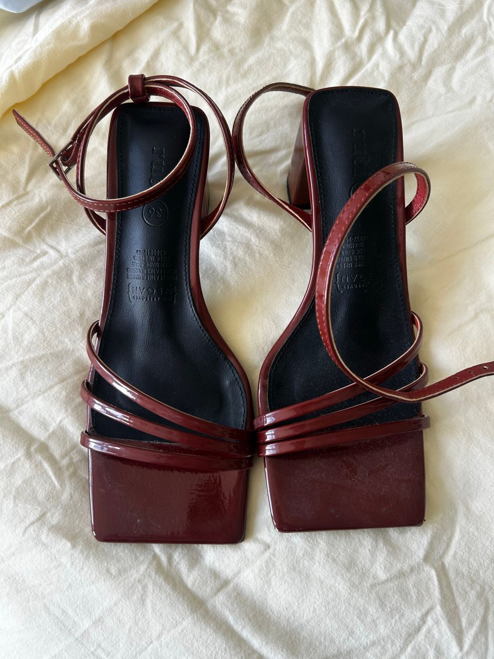Burgandy Heeled Sandals
