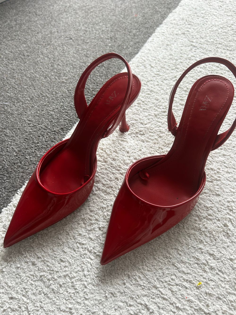 red Zara kitten heels