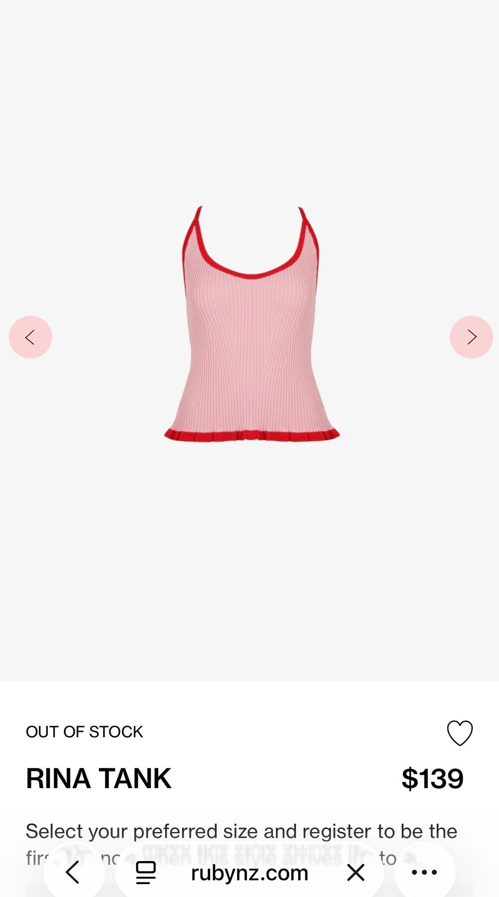 Ruby Pink Ribbed Rina Tank
