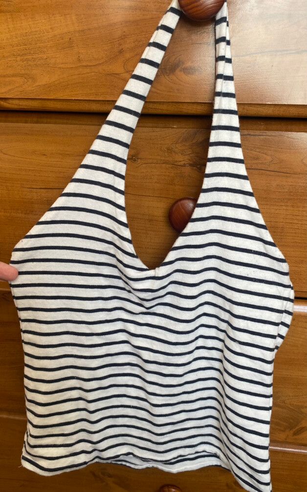 Cotton On White Black Striped Top