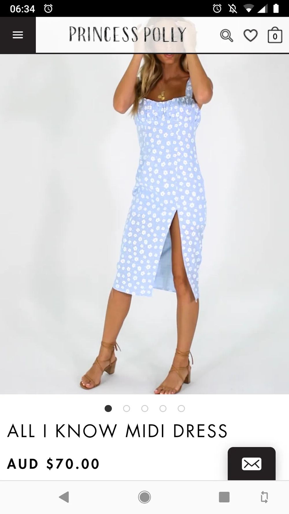 Princess Polly - Blue Floral Dress on Designer Wardrobe