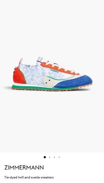 Tie-dyed Twill And Suede Sneakers Sz 37