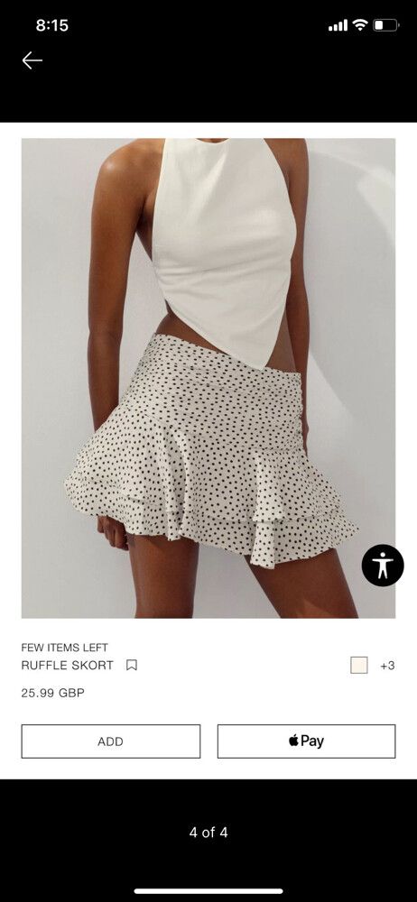 Zara polka dot ruffle skort