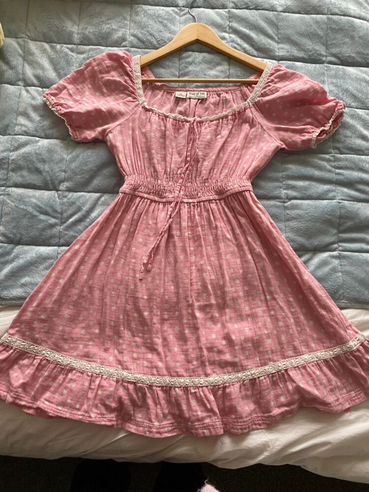 Tree of Life - Tree Of Life Pink Polka Dot Dress on Designer Wardrobe Tree of Life - Tree Of Life Pink Polka Dot Dress on Designer Wardrobe