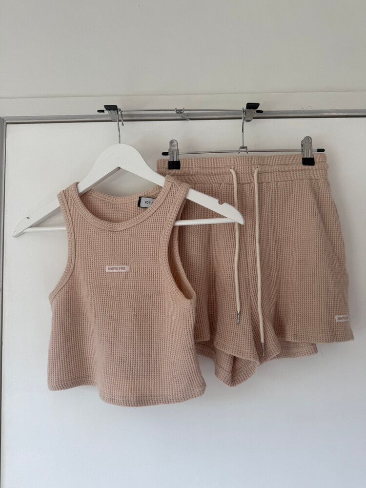 White Fox Beige Waffle Set Size S