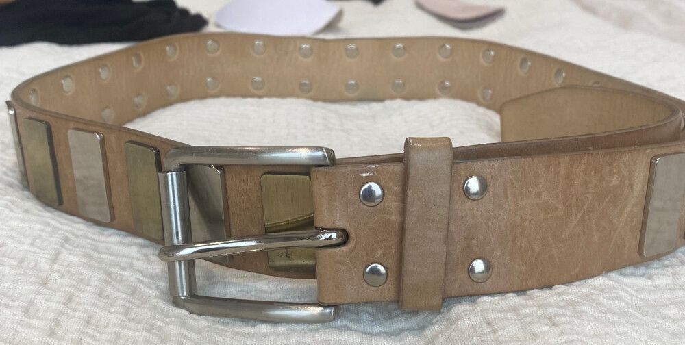 Tan studded belt