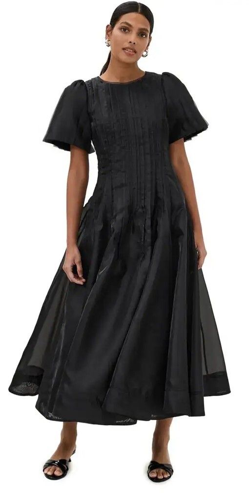 AJE Nova Pleated Midi Dress - size 12