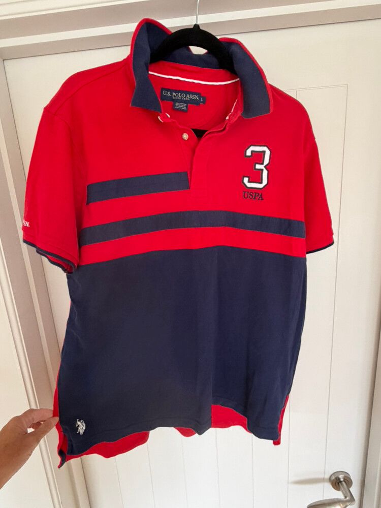 U.S. Polo Assn. Red and Navy Polo Shirt