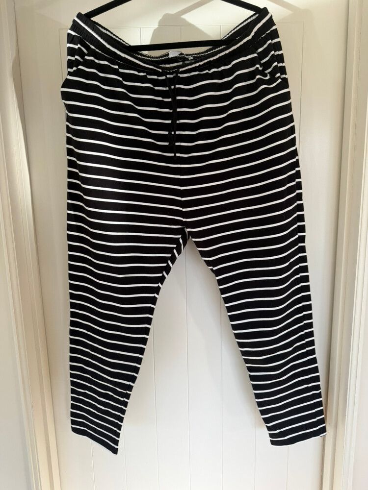 Betty Basics Black White Stripe Pants