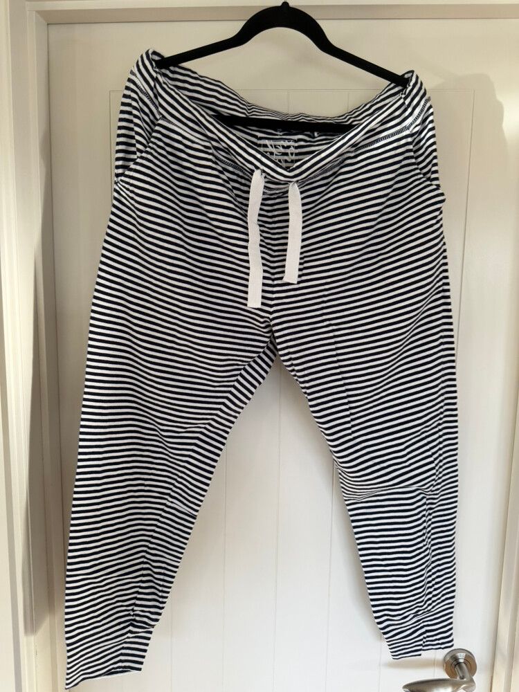 Elm Navy and White Striped Pants