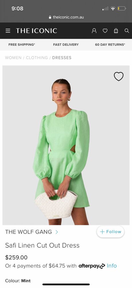 The Wolf Gang Green Mini Dress