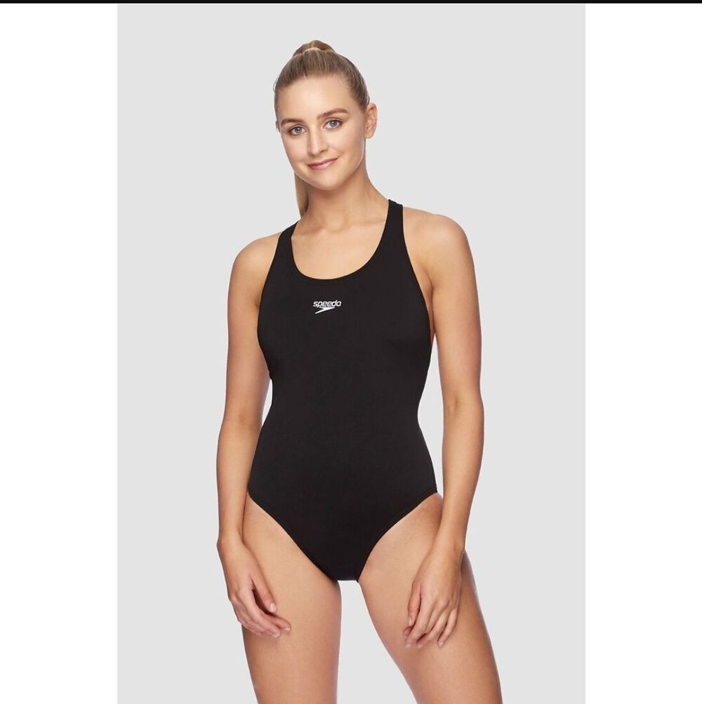 Speedo Black Power One Piece Swimsuit Size 8