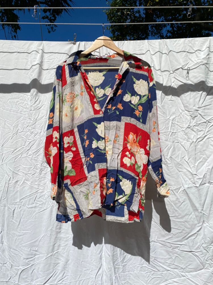 Pure silk oversize shirt