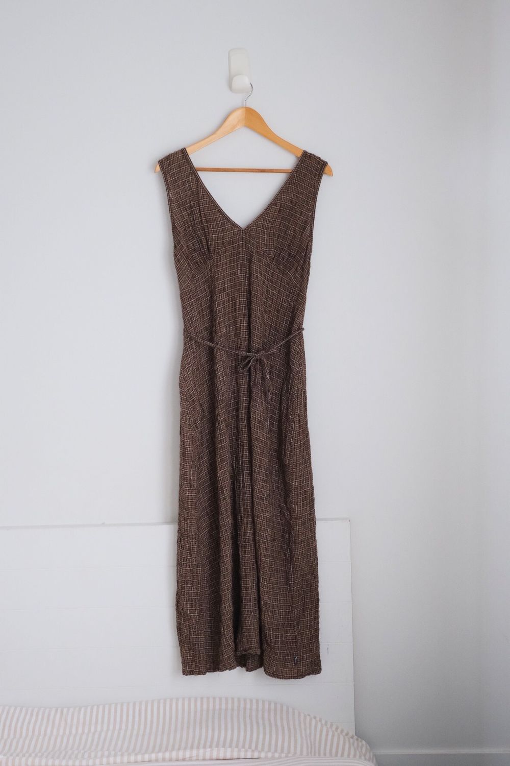Afends Brown Tully Maxi Dress 100% hemp