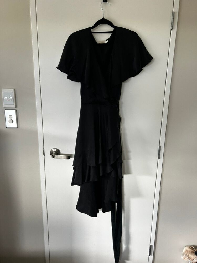 Zimmermann Black Wrap Dress