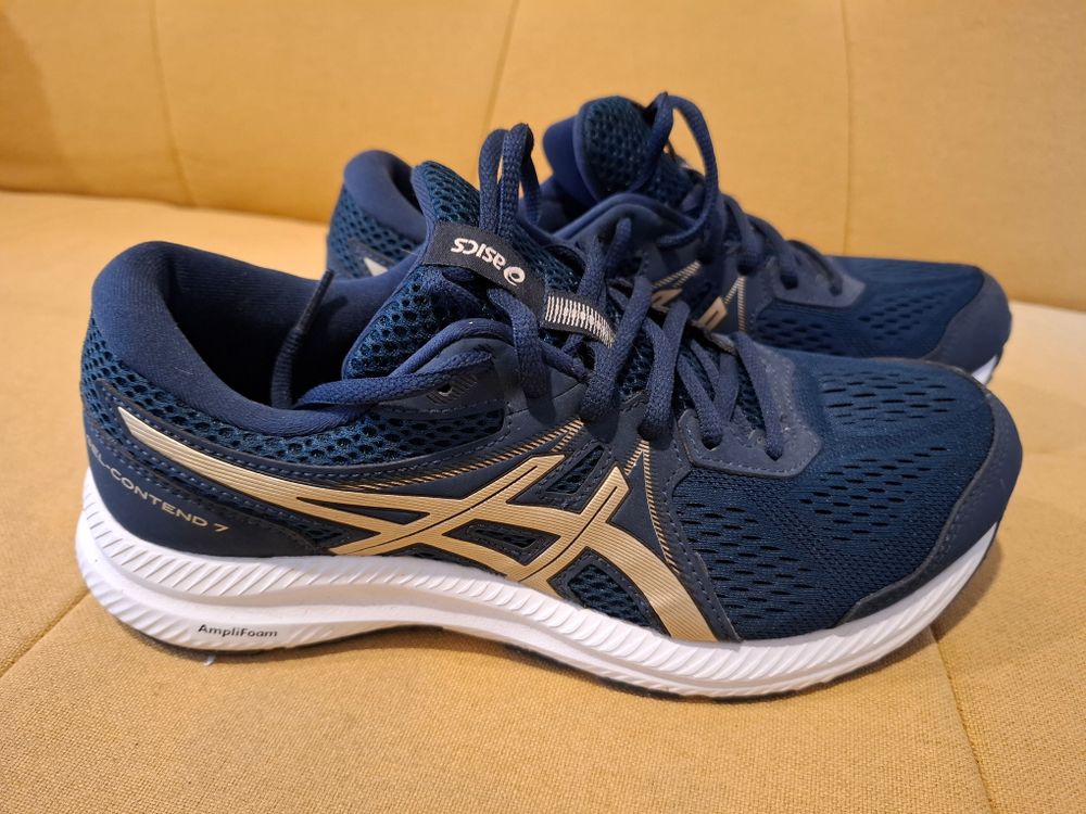 Navy & Gold Asics trainers