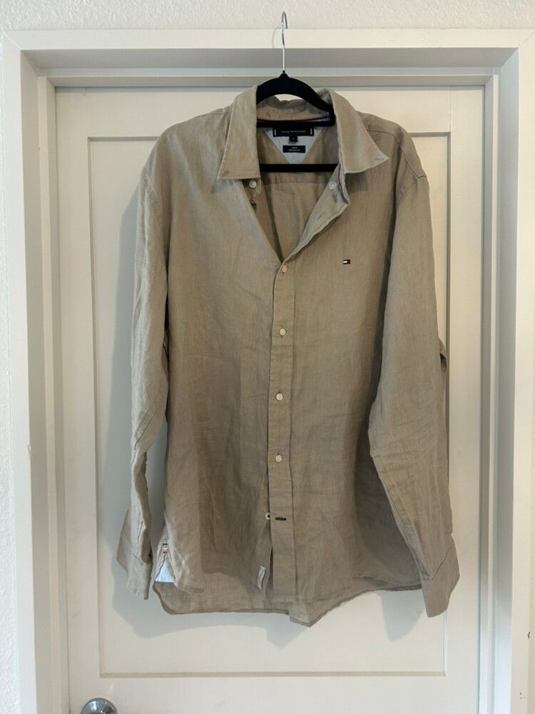 Tommy Hilfiger Khaki Linen Shirt