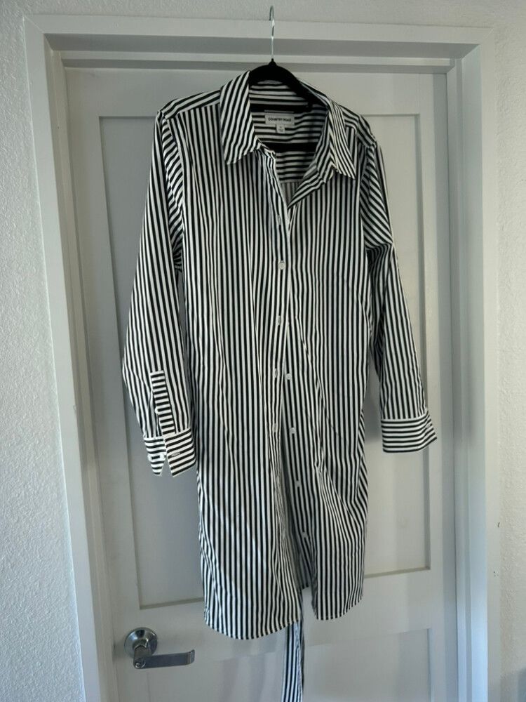 Country Road Black White Stripe Shirt Dress