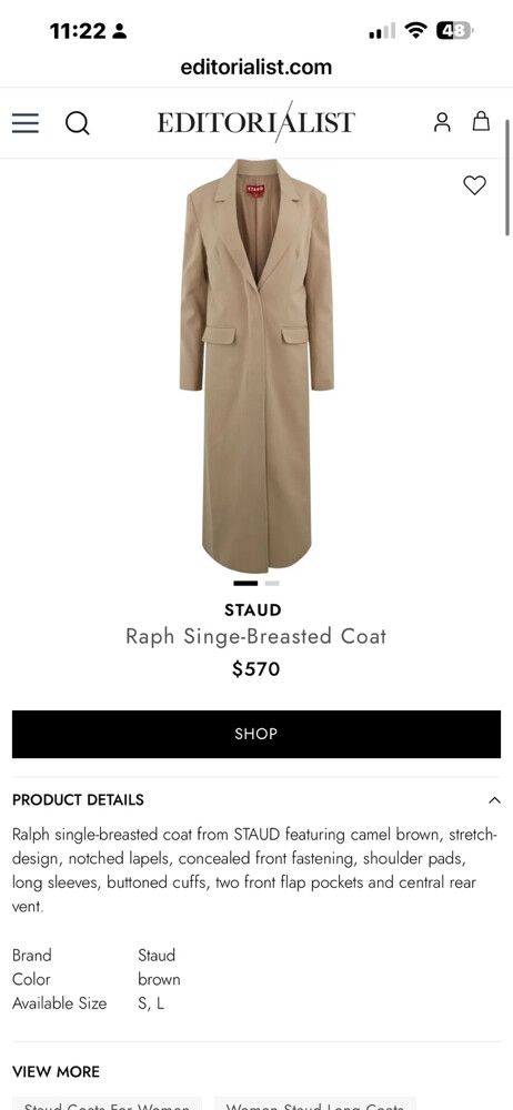 Staud Raph Single-Breasted Coat