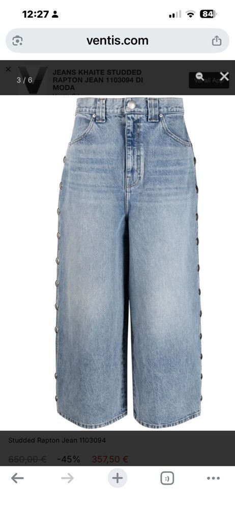 Khaite Light Blue Studded Rapton Jeans