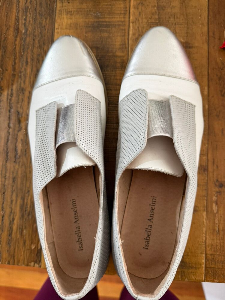 Isabella Anselmi White Silver Sneakers