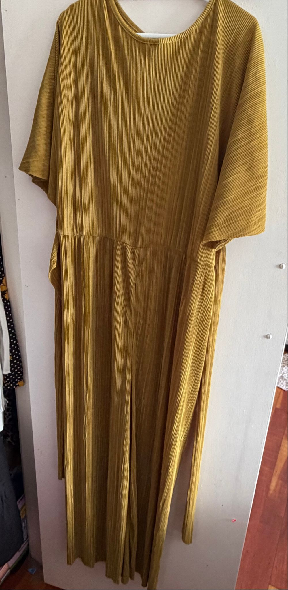ASOS Gold Pleated Midi Dress