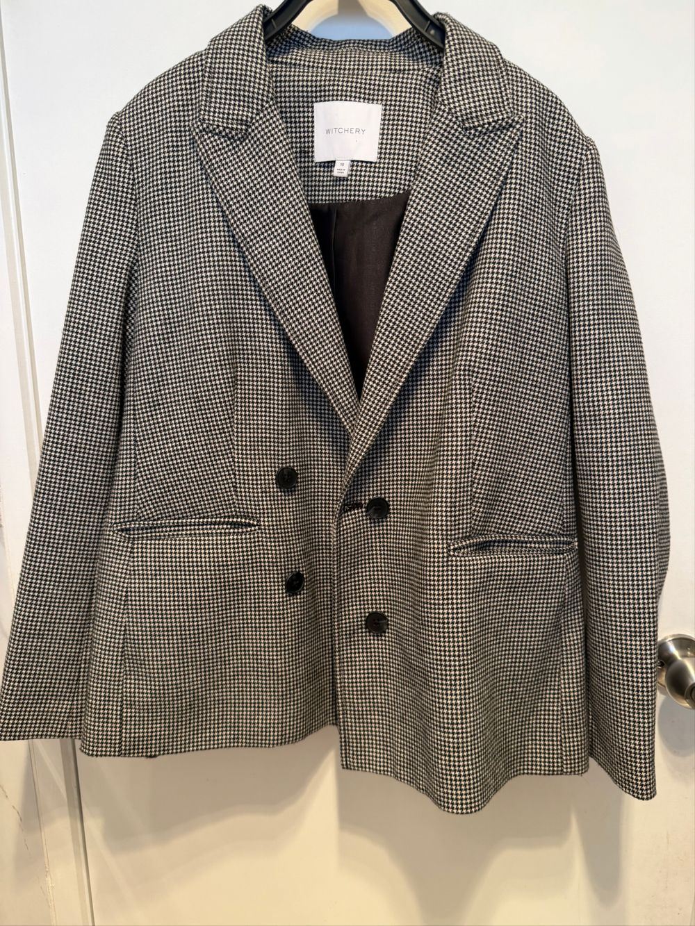 Witchery Black And White Houndstooth Blazer