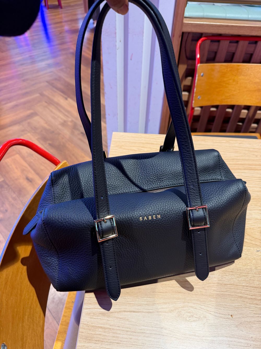 Saben Black Leather Handbag