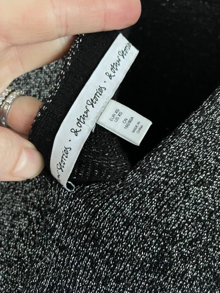 & Other Stories - Black Glitter Wool Mini Dress on Designer Wardrobe
