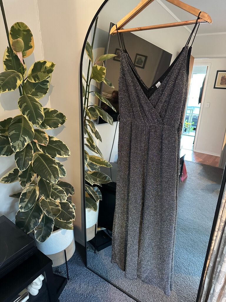 Divided Silver Glitter Playsuit