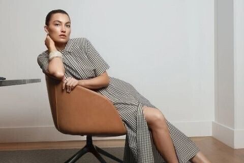 Gingham Shirt Midi Dress