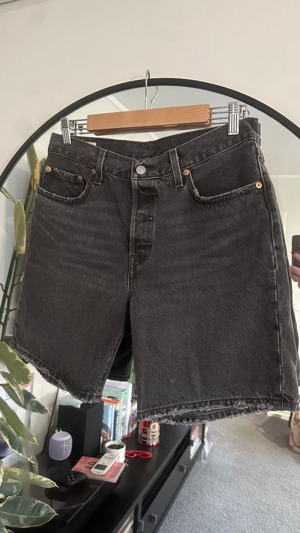 Levi's 501 Black Denim Shorts