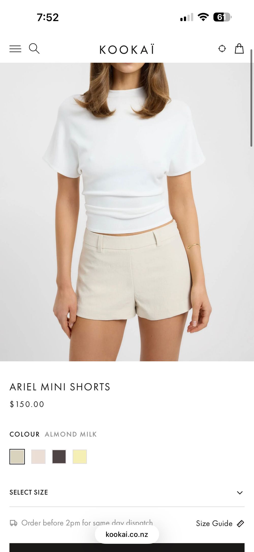 Kookai Ariel Mini Shorts Brown Mini Shorts