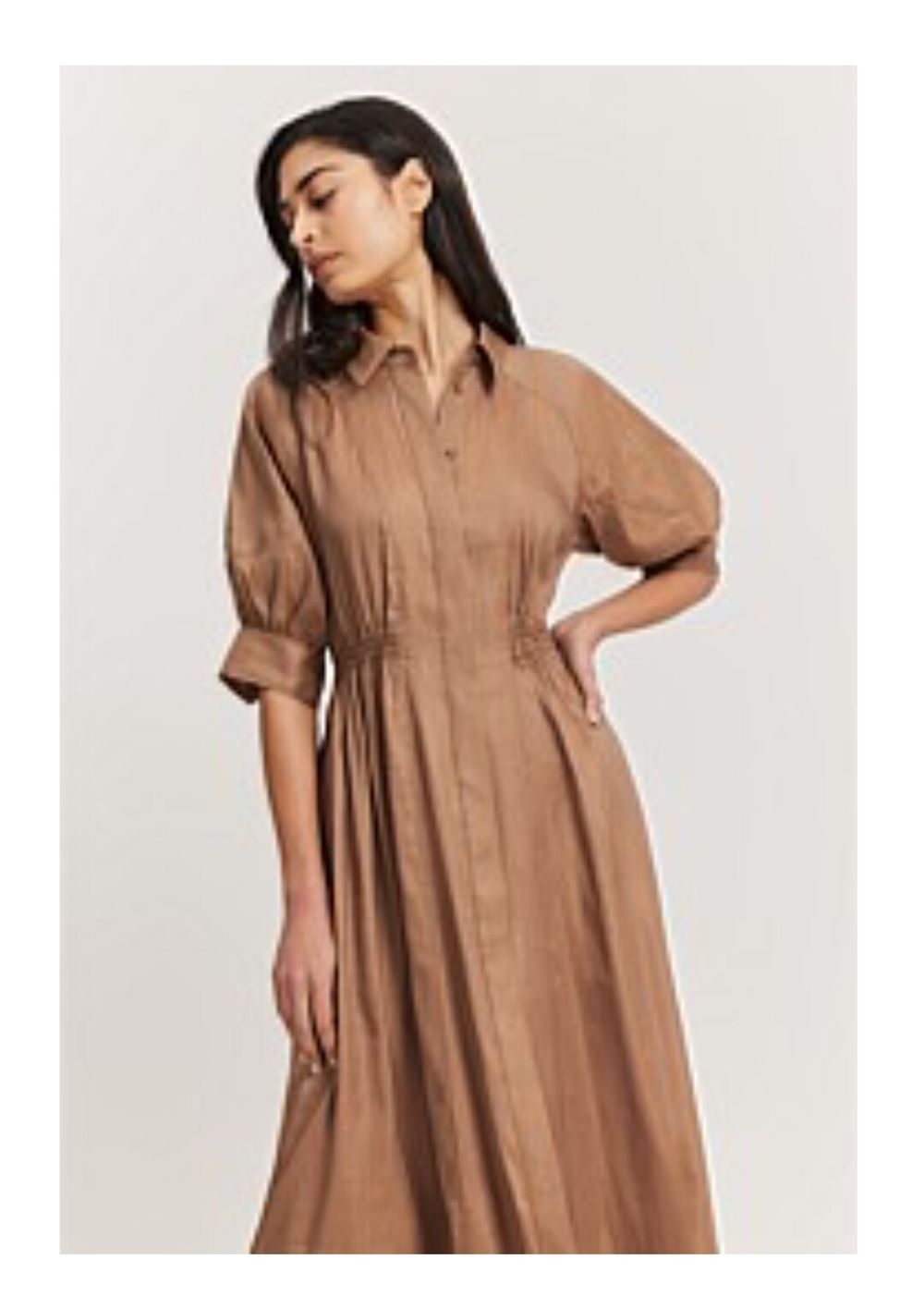 Country road cinched shirt dress