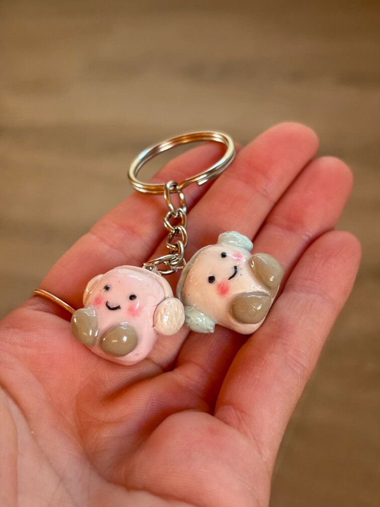Christmas toasted marshmallow Jellycat inspired keyrings