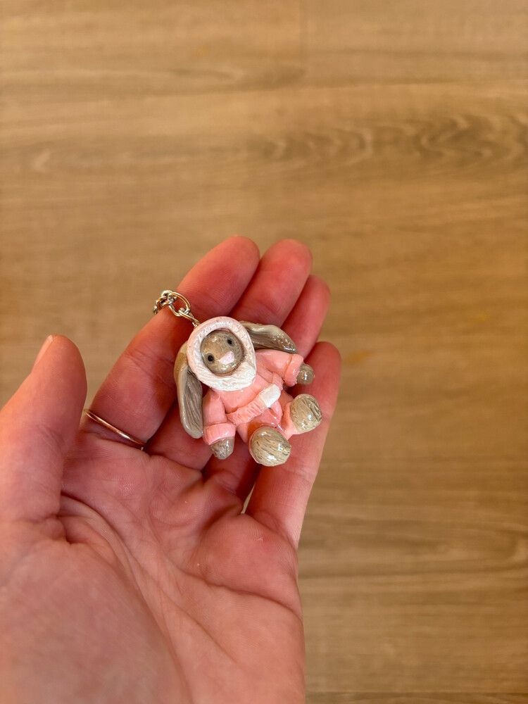 snowsuit bashful bunny Jellycat inspired keyring