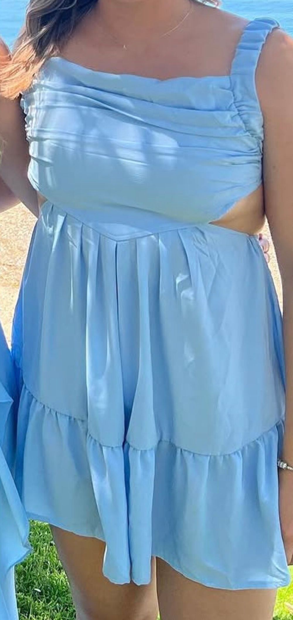 Blue Backless Mini Dress