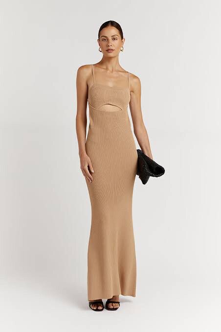 beige shweshwe dresses Dissh Rocky Tangerine Linen Maxi Dress