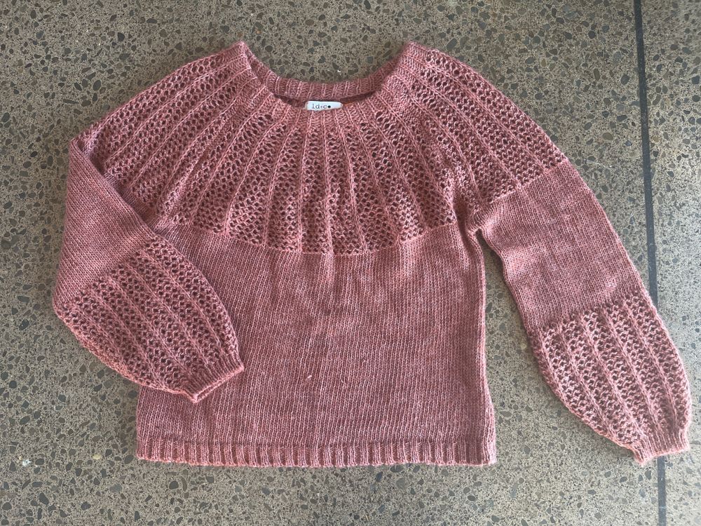 LD+C Pink /rust Open Knit Jumper