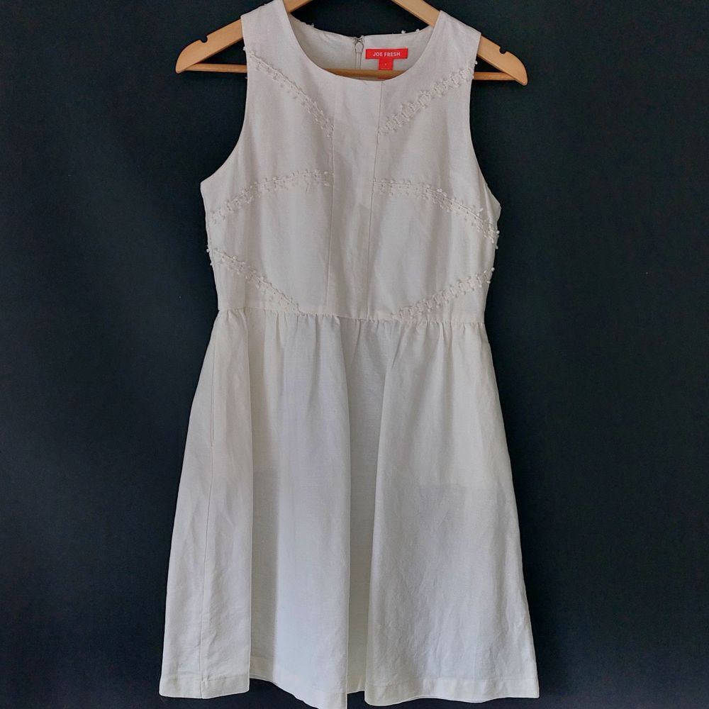 Linen white party dress