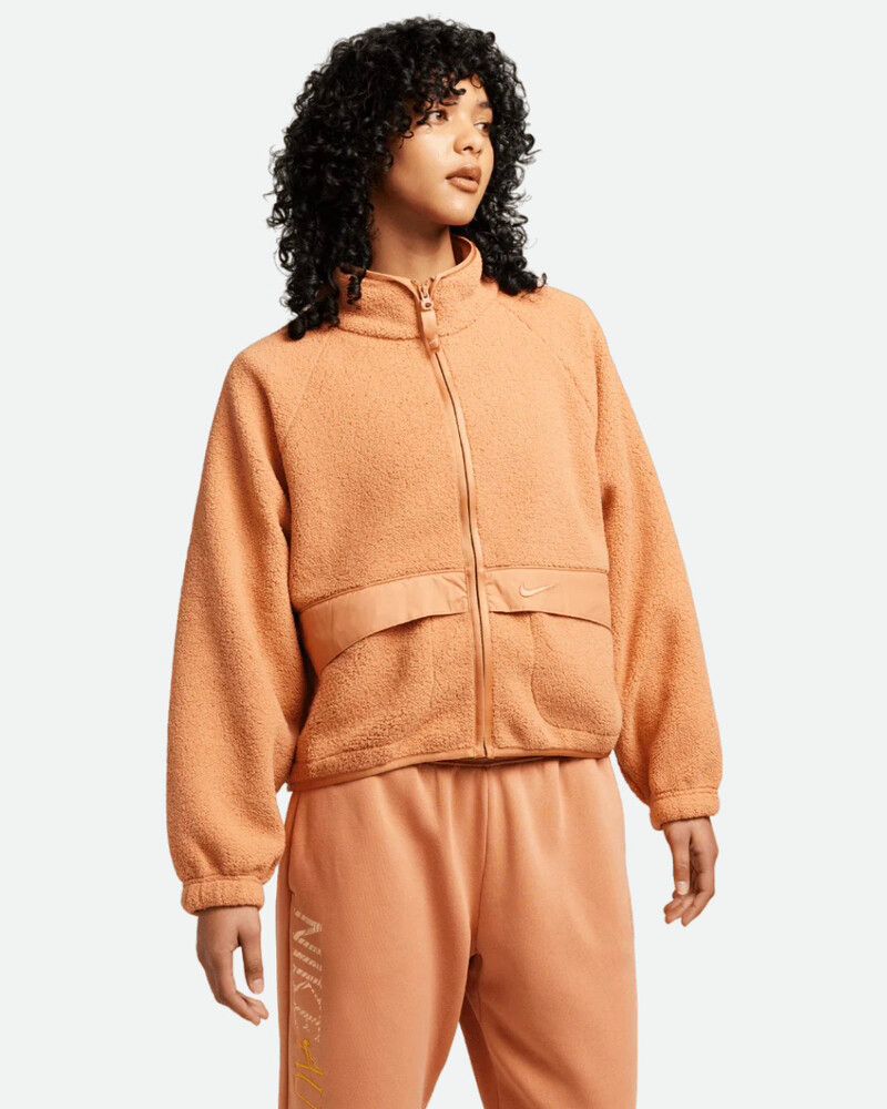 nike sherpa jacket orange