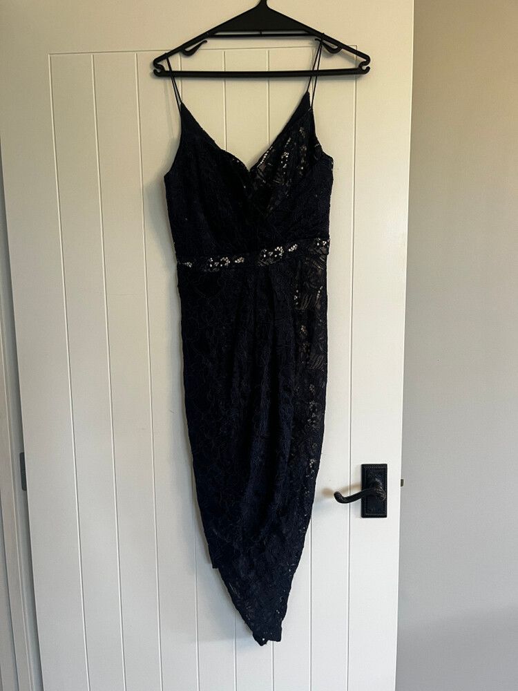 Portmans - Portmans Navy Lace Dress on Designer Wardrobe