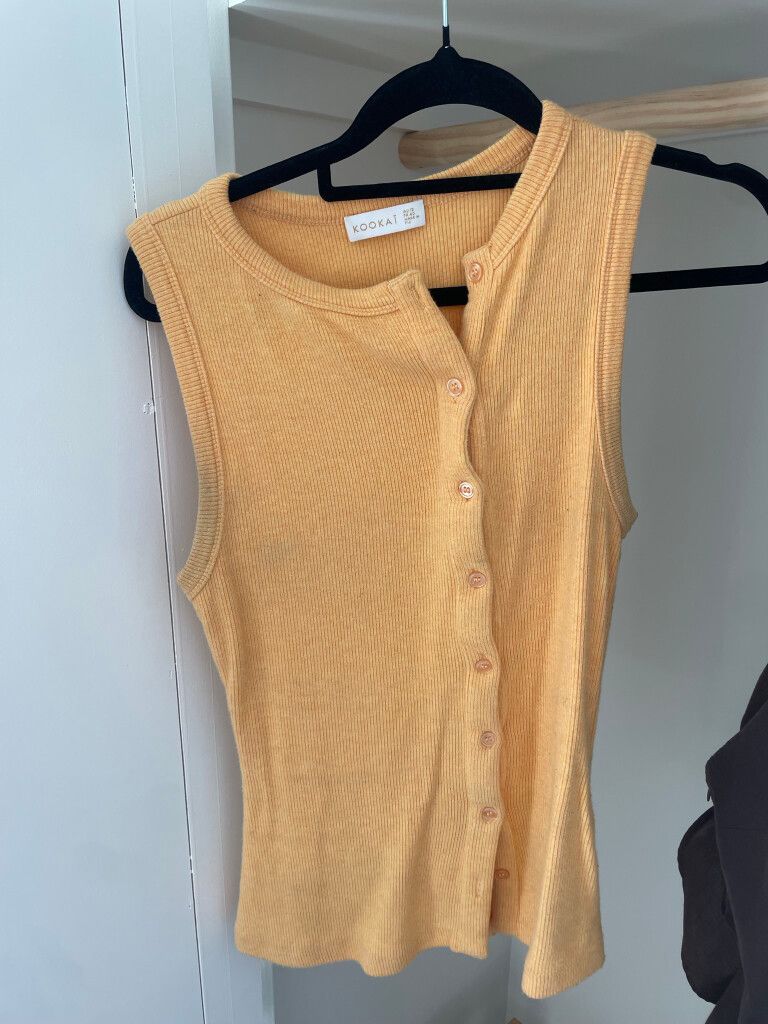 Kookai orange button tank