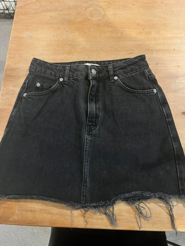 Topshop Black Denim Skirt