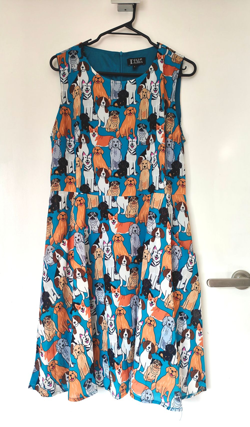 Skater Dress in Dog Print w/ Pockets