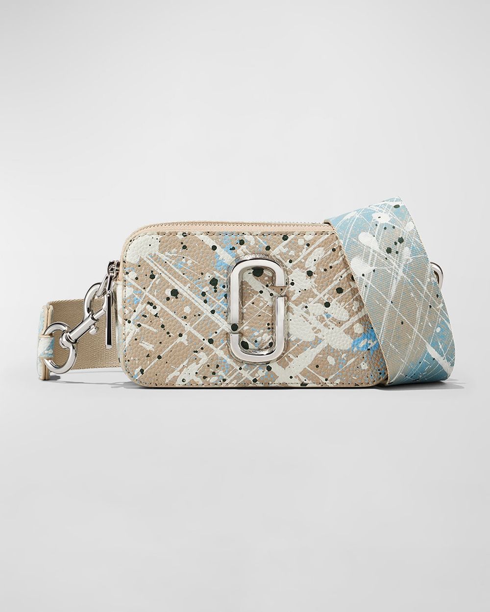 Marc Jacobs The Splatter Snapshot Brown Rice Multi Leather Camera Bag Like NEW