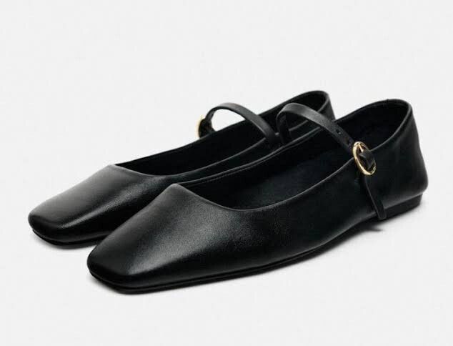 Zara Real Leather Ballet Flats Mary Jane Ballerina Just Tired On 41 Au 9 / 10